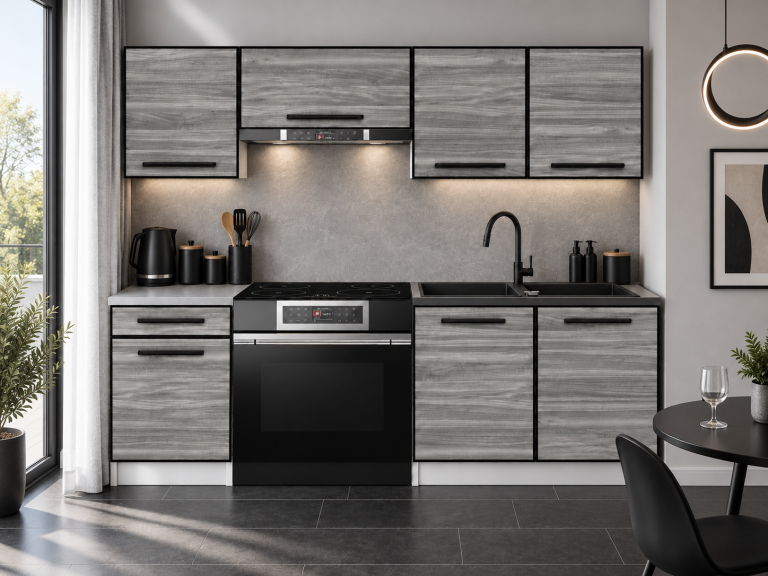 Mobilier de bucătărie Linea 180 cm glamour wood fără blat Producător TOR L Leonardo/0/WT/GW1/BB/A1