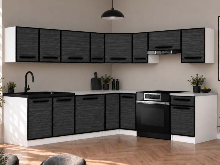 Mobilier de bucătărie Linea 420 cm abanos regal fără blat Producător TOR L Gustav/0/WT/HK/BB/A1