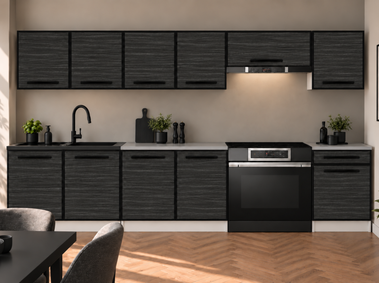 Mobilier de bucătărie Linea 260 cm abanos regal fără blat Producător TOR L Frida/0/WT/HK/BB/A1