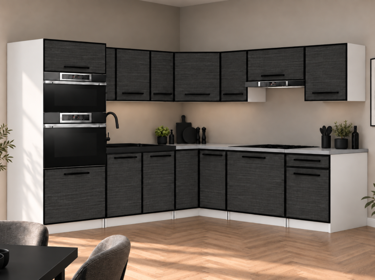 Mobilier de bucătărie Linea 420 cm abanos regal fără blat Producător TOR L Diego/0/WT/HK/BB/A1