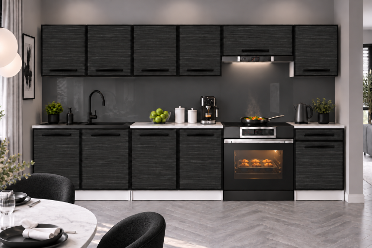 Mobilier de bucătărie Linea 260 cm abanos regal fără blat Producător TOR L Frida/0/WT/HK/BB/A1