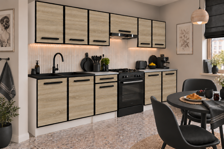 Mobilier de bucătărie Linea 240 cm stejar sonoma fără blat Producător TOR L Salvador/0/WT/DS/BB/A1