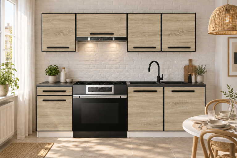 Mobilier de bucătărie Linea 180 cm stejar sonoma fără blat Producător TOR L Leonardo/0/WT/DS/BB/A1