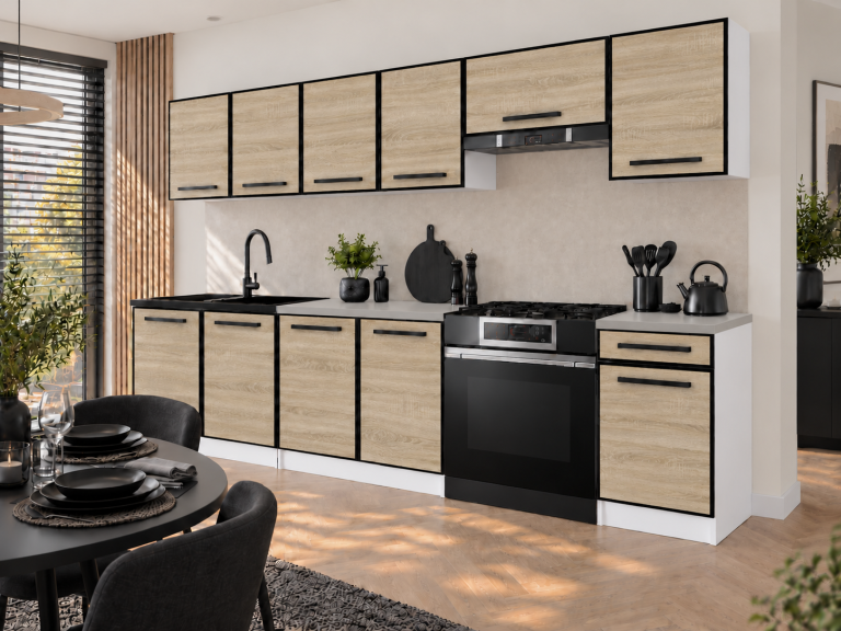 Mobilier de bucătărie Linea 260 cm stejar Sonoma fără blat Producător TOR L Frida/0/WT/DS/BB/A1