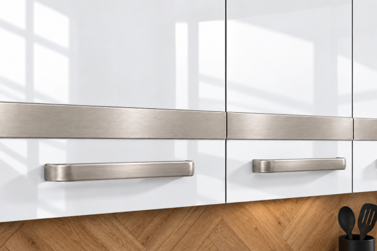 Mobilier de bucătărie Prestige 260 cm alb lucios fără blat Producător INF P Frida/0/WT/W/BB/C1/SL