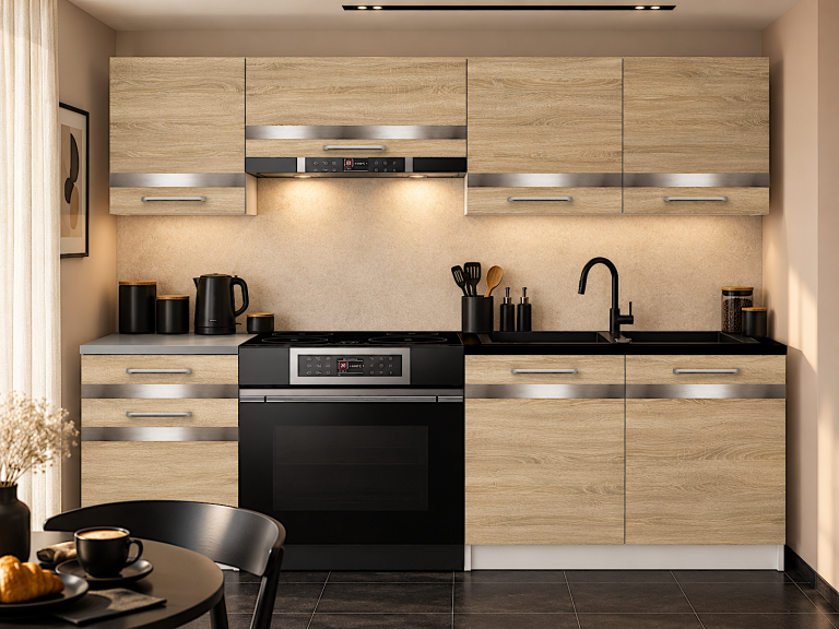 Mobilier de bucătărie Prestige 180 cm stejar sonoma fără blat Producător TOR P Leonardo/0/WT/DS/BB/C1/SL