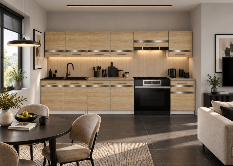 Mobilier de bucătărie Prestige 260 cm stejar sonoma cu blat Producător TOR P Frida/0/WT/DS/0/C1/SL