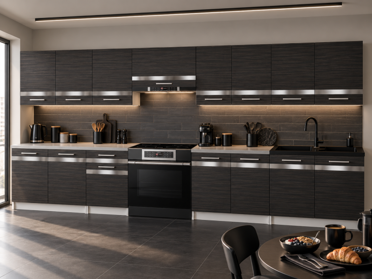 Mobilier de bucătărie Prestige 320 cm abanos regal cu blat Producător TOR P Vincent/0/WT/HK/0/C1/SL