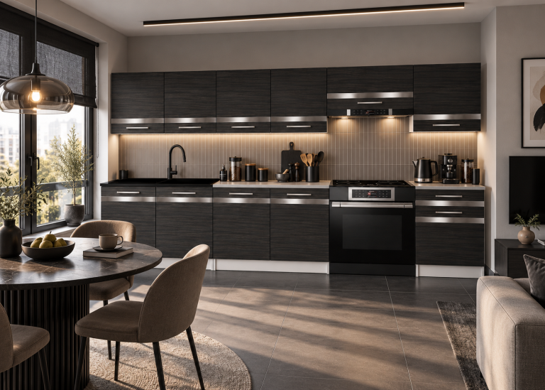 Mobilier de bucătărie Prestige 320 cm abanos regal cu blat Producător TOR P Vincent/0/WT/HK/0/C1/SL