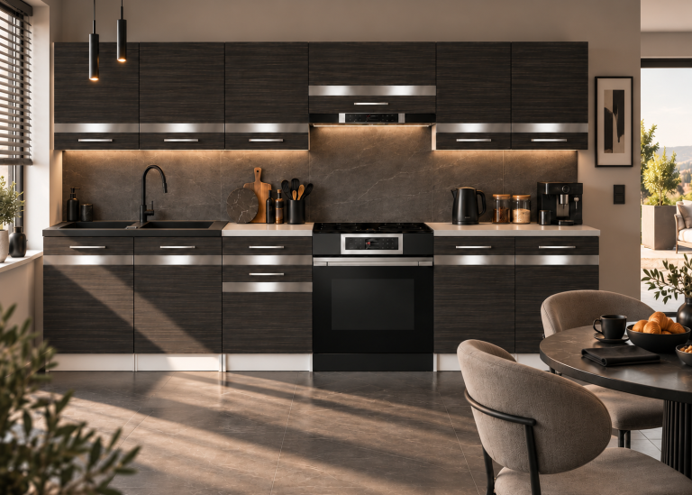Mobilier de bucătărie Prestige 240 cm abanos regal cu blat Producător TOR P Salvador/0/WT/HK/0/C1/SL