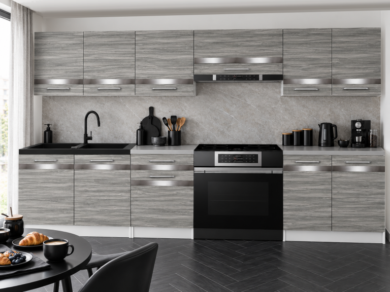 Mobilier de bucătărie Prestige 240 cm glamour wood cu blat Producător TOR P Salvador/0/WT/GW1/0/C1/Sl