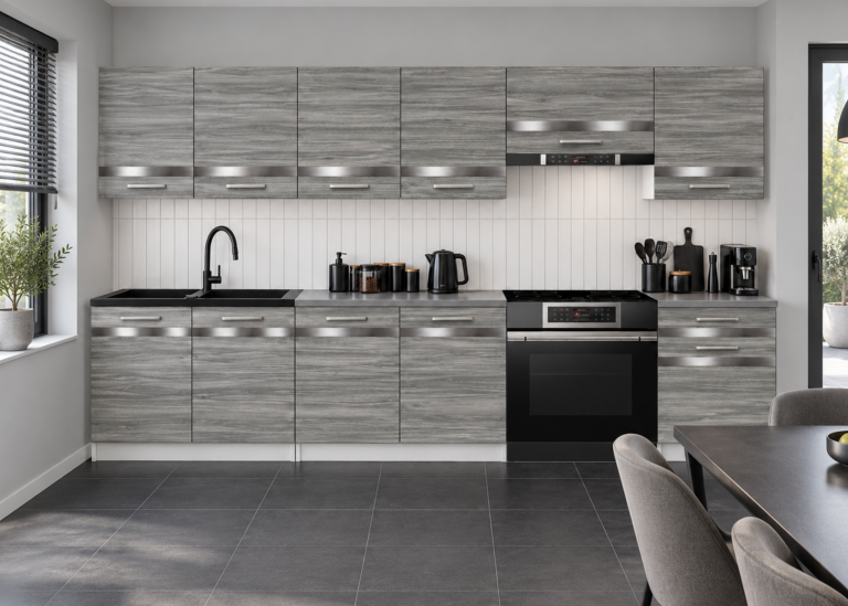 Mobilier de bucătărie Prestige 260 cm glamour wood cu blat Producător TOR P Frida/0/WT/GW1/0/C1/SL