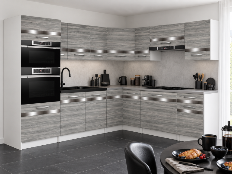Mobilier de bucătărie Prestige 420 cm glamour wood  cu blat Producător: TOR P Diego/0/WT/GW1/0/C1/SL
