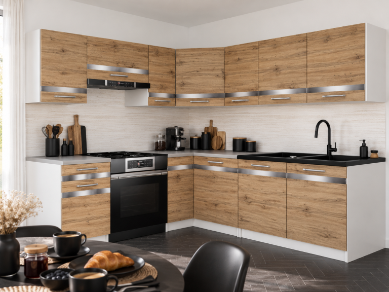 Mobilier de bucătărie Prestige 360 cm stejar wotan cu blat Producător TOR P Pablo/0/WT/DW/0/C1/SL