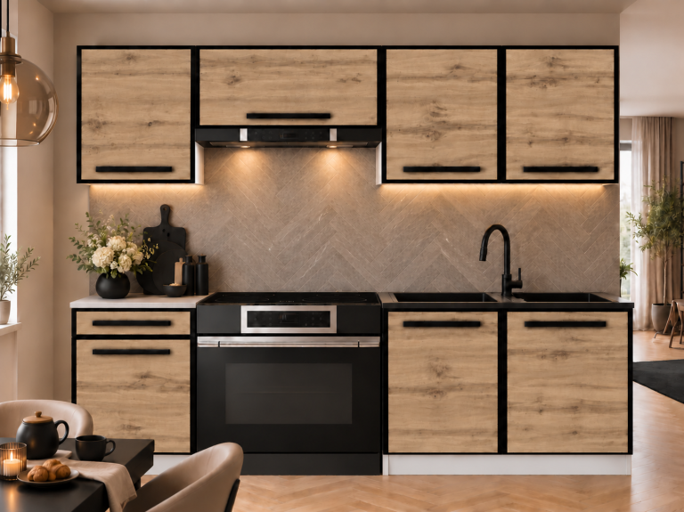 Mobilier de bucătărie Linea 180 cm stejar wotan fără blat Producător TOR L Leonardo/0/WT/DW/BB/A1
