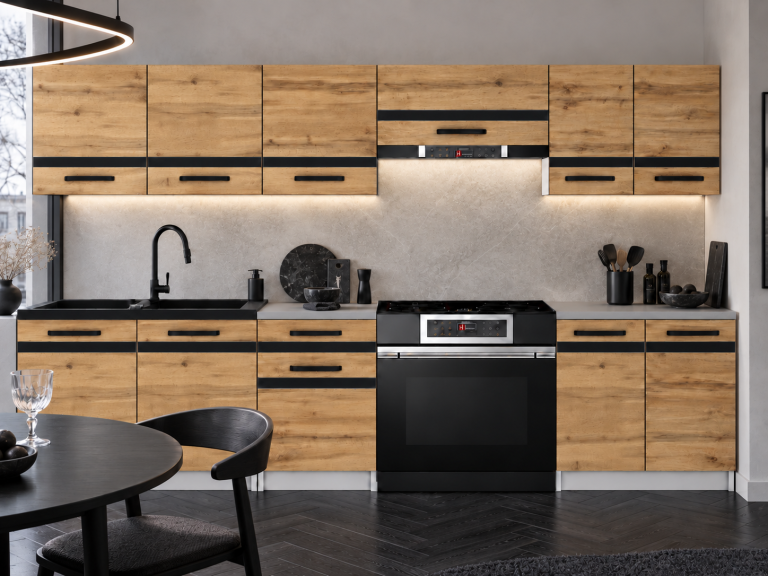 Mobilier de bucătărie Prestige 240 cm stejar wotan cu blat Producător TOR P Salvador/0/WT/DW/0/A1/CM
